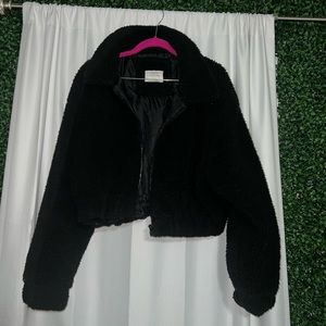Cropped Sherpa Teddy Jacket